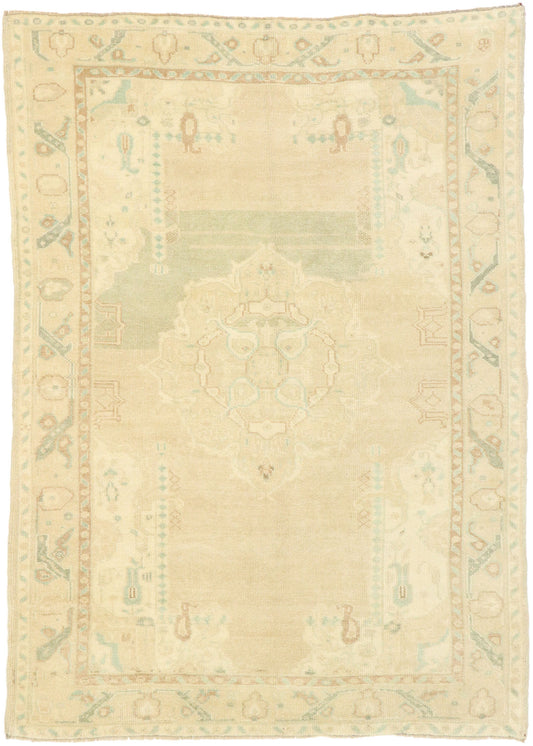 4 x 6 Vintage Turkish Oushak Rug 52970
