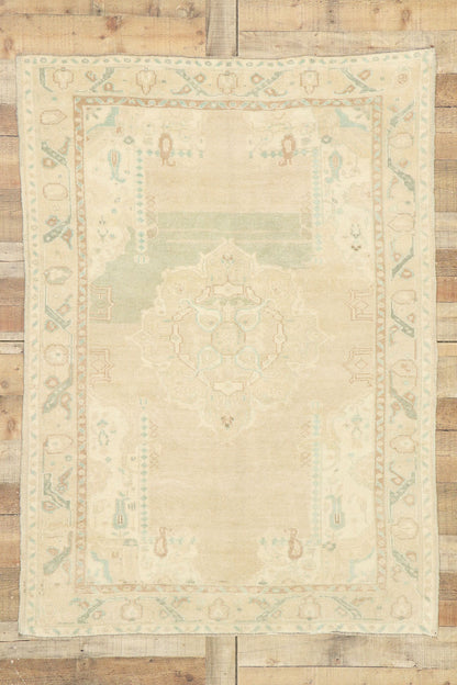 4 x 6 Vintage Turkish Oushak Rug 52970