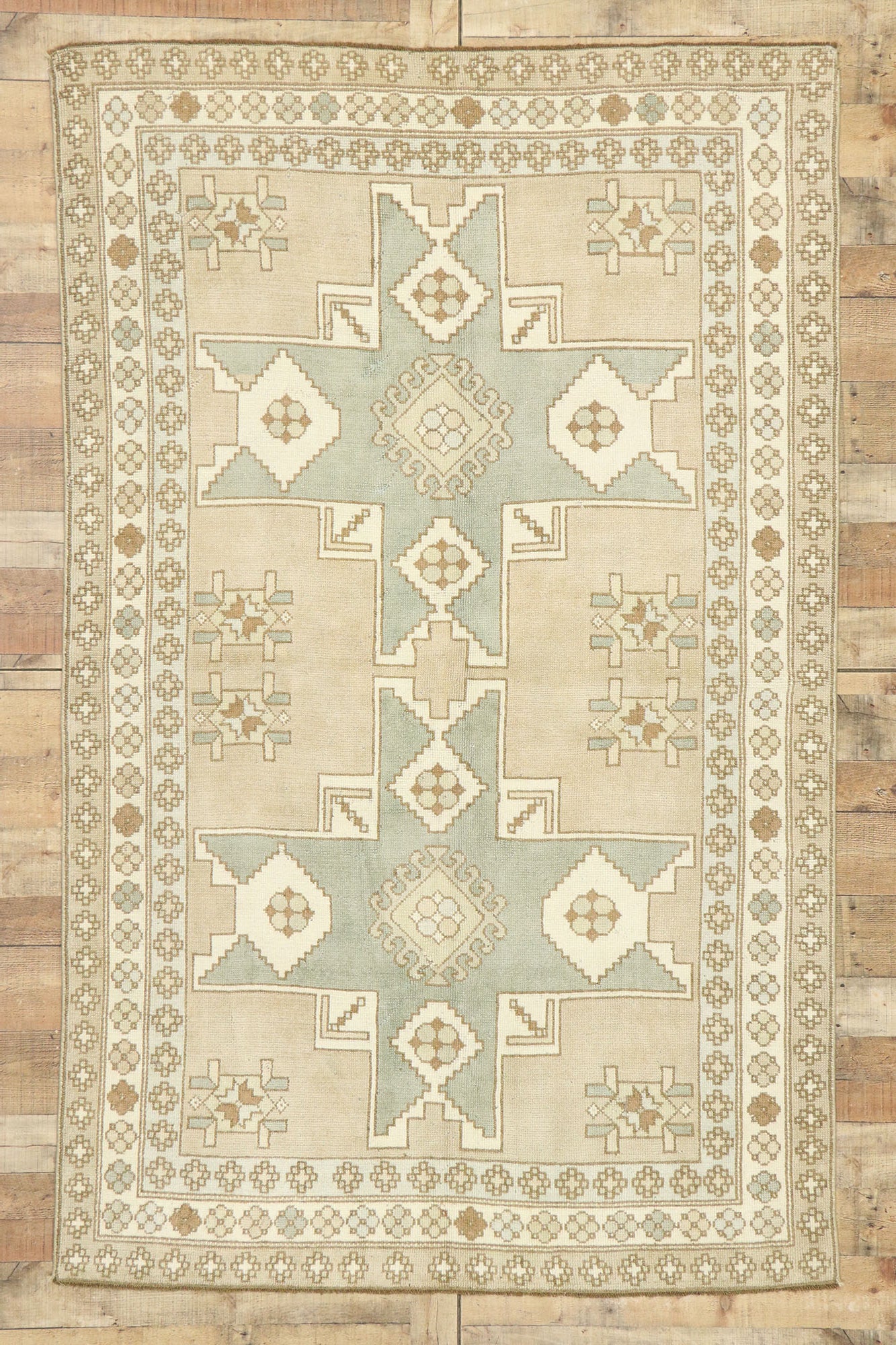 5 x 8 Vintage Turkish Oushak Rug 52975