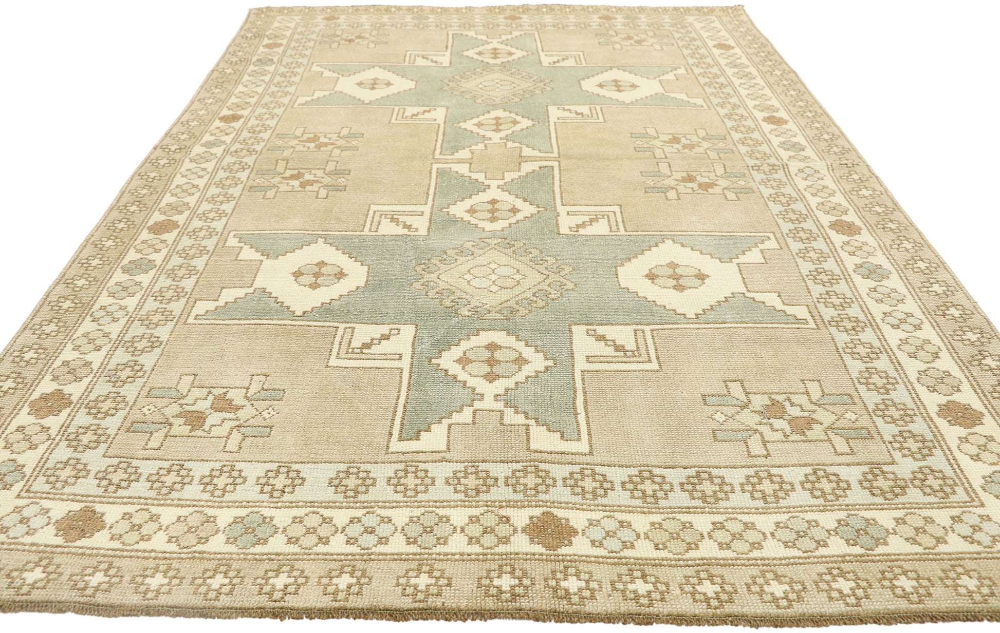 5 x 8 Vintage Turkish Oushak Rug 52975