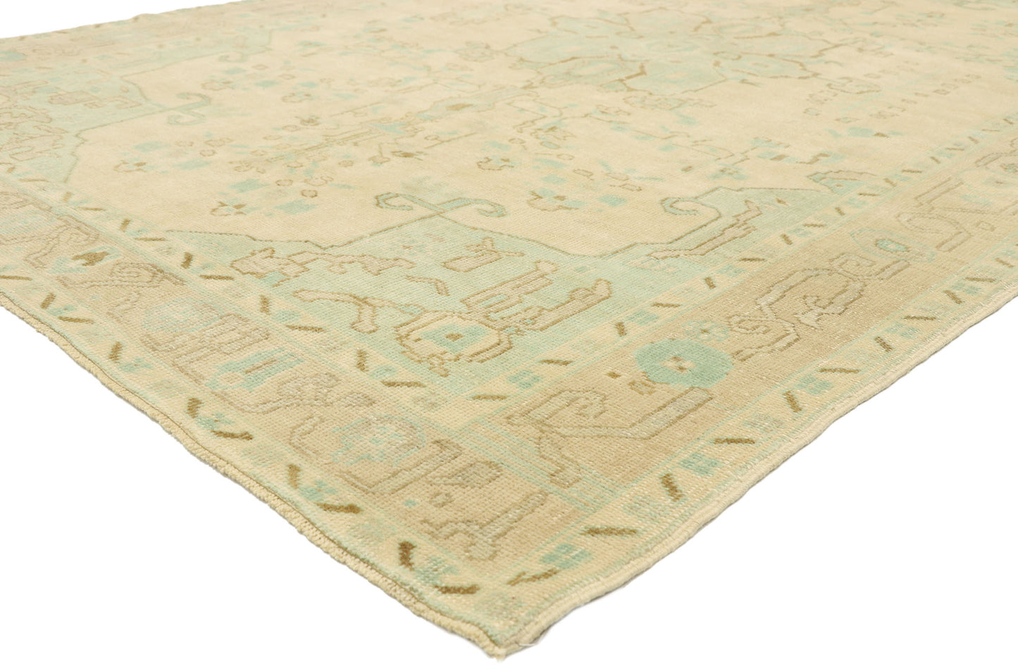 6 x 9 Vintage Turkish Oushak Rug 52977