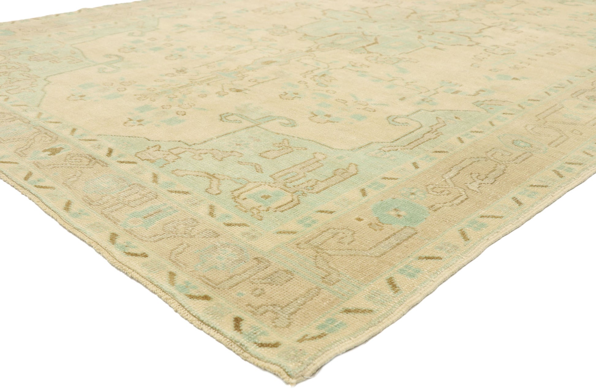 6 x 9 Vintage Turkish Oushak Rug 52977