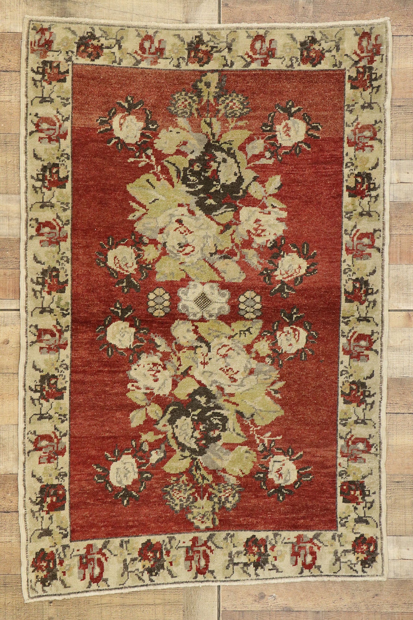 3 x 5 Vintage Turkish Oushak Rug 52978
