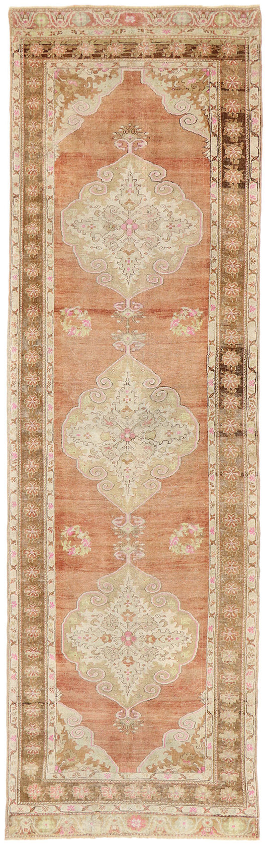 4 x 11 Vintage Turkish Oushak Runner 52979