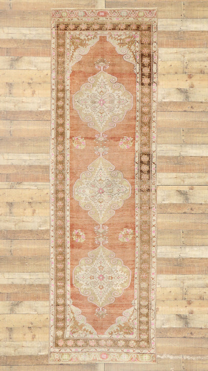 4 x 11 Vintage Turkish Oushak Runner 52979