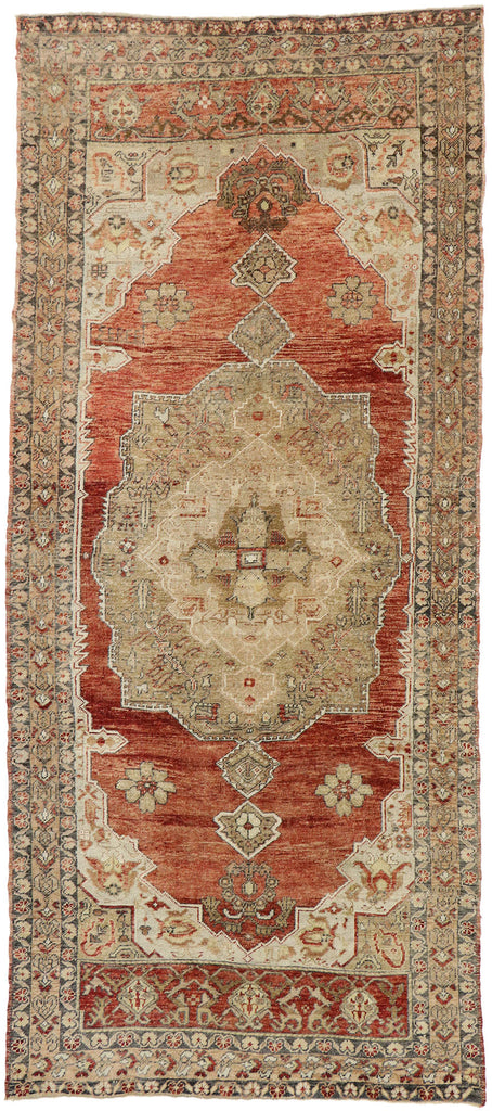 5 x 11 Vintage Turkish Oushak Gallery Rug 52980