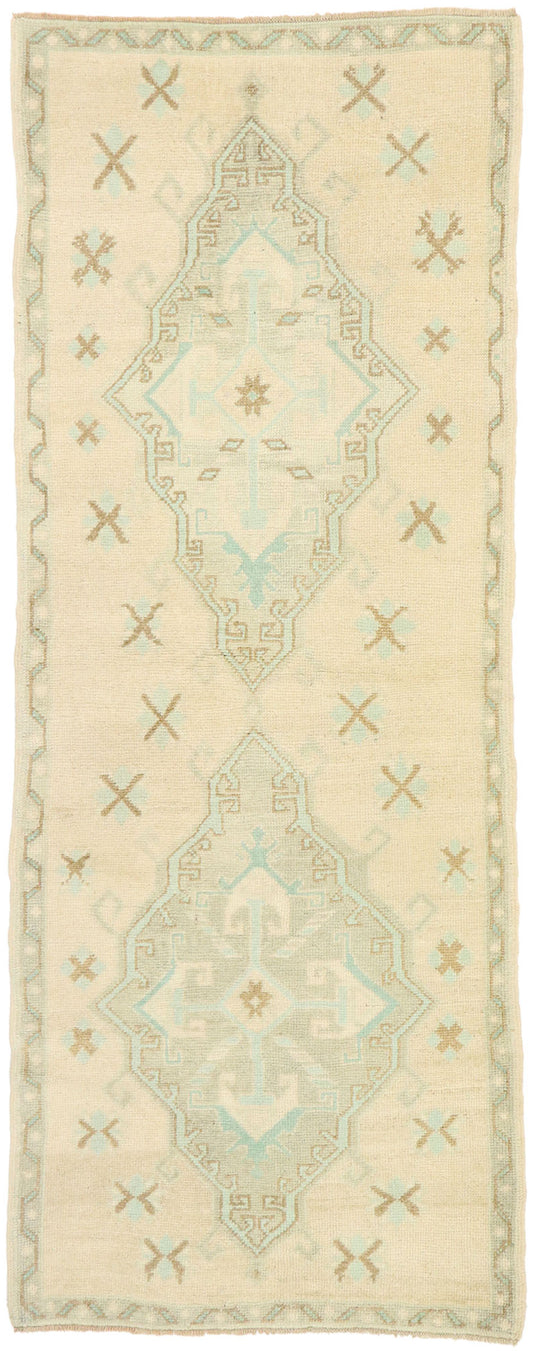 3 x 7 Vintage Turkish Oushak Rug 52981