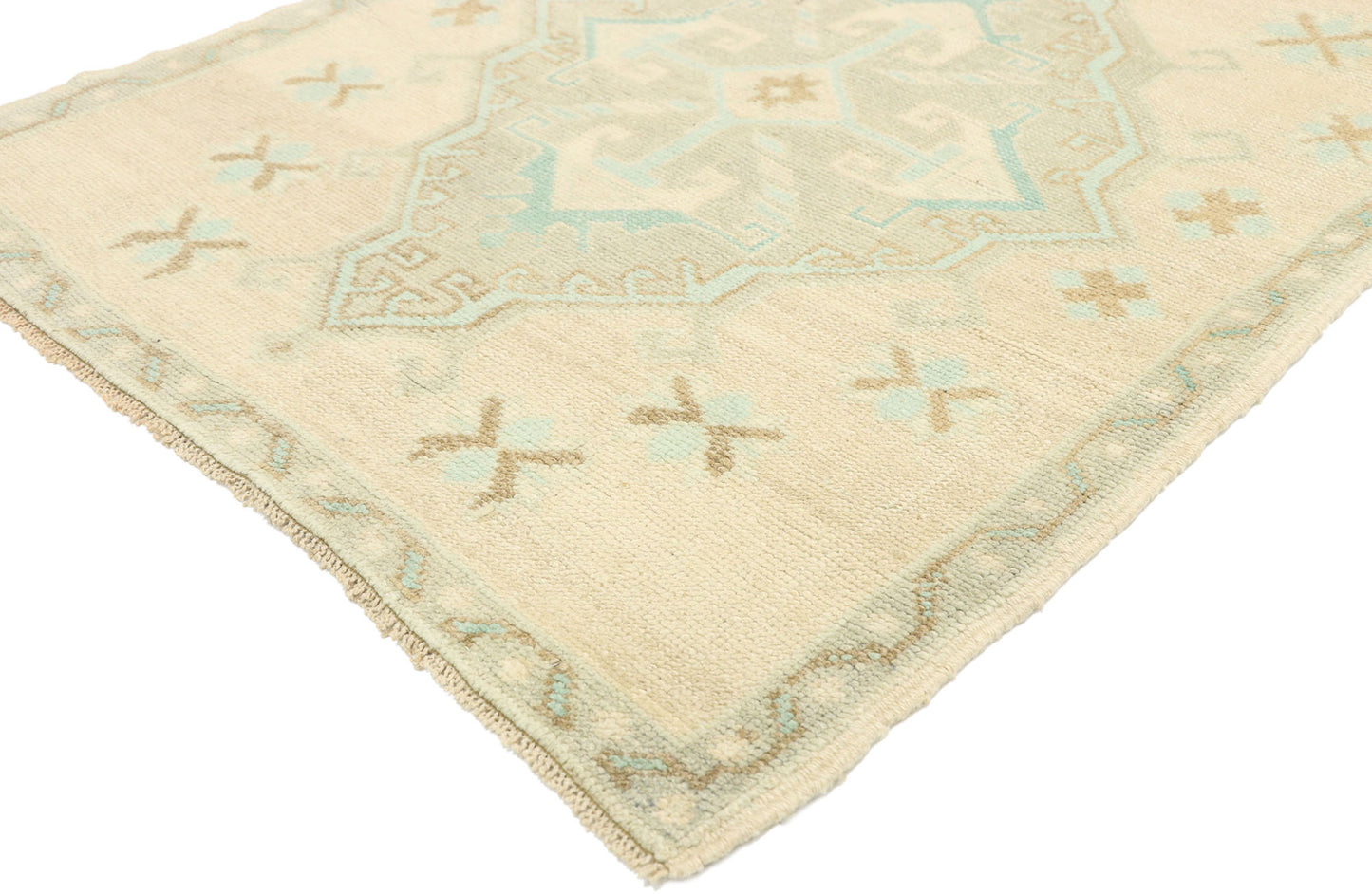 3 x 7 Vintage Turkish Oushak Rug 52981