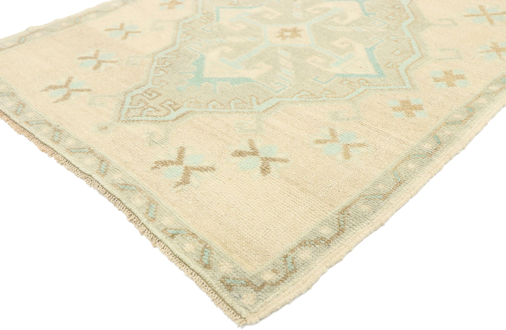 3 x 7 Vintage Turkish Oushak Rug 52981