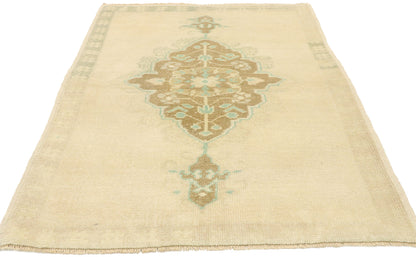 3 x 4 Vintage Turkish Oushak Rug 52982