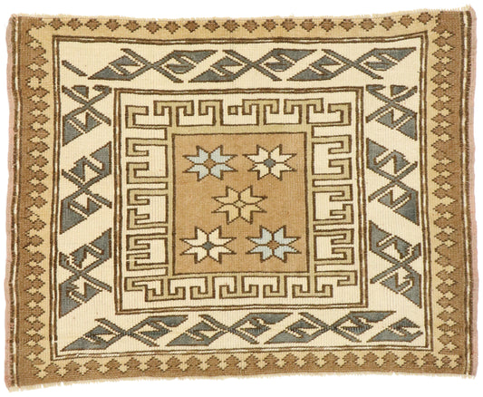 3 x 3 Vintage Turkish Oushak Rug 52985