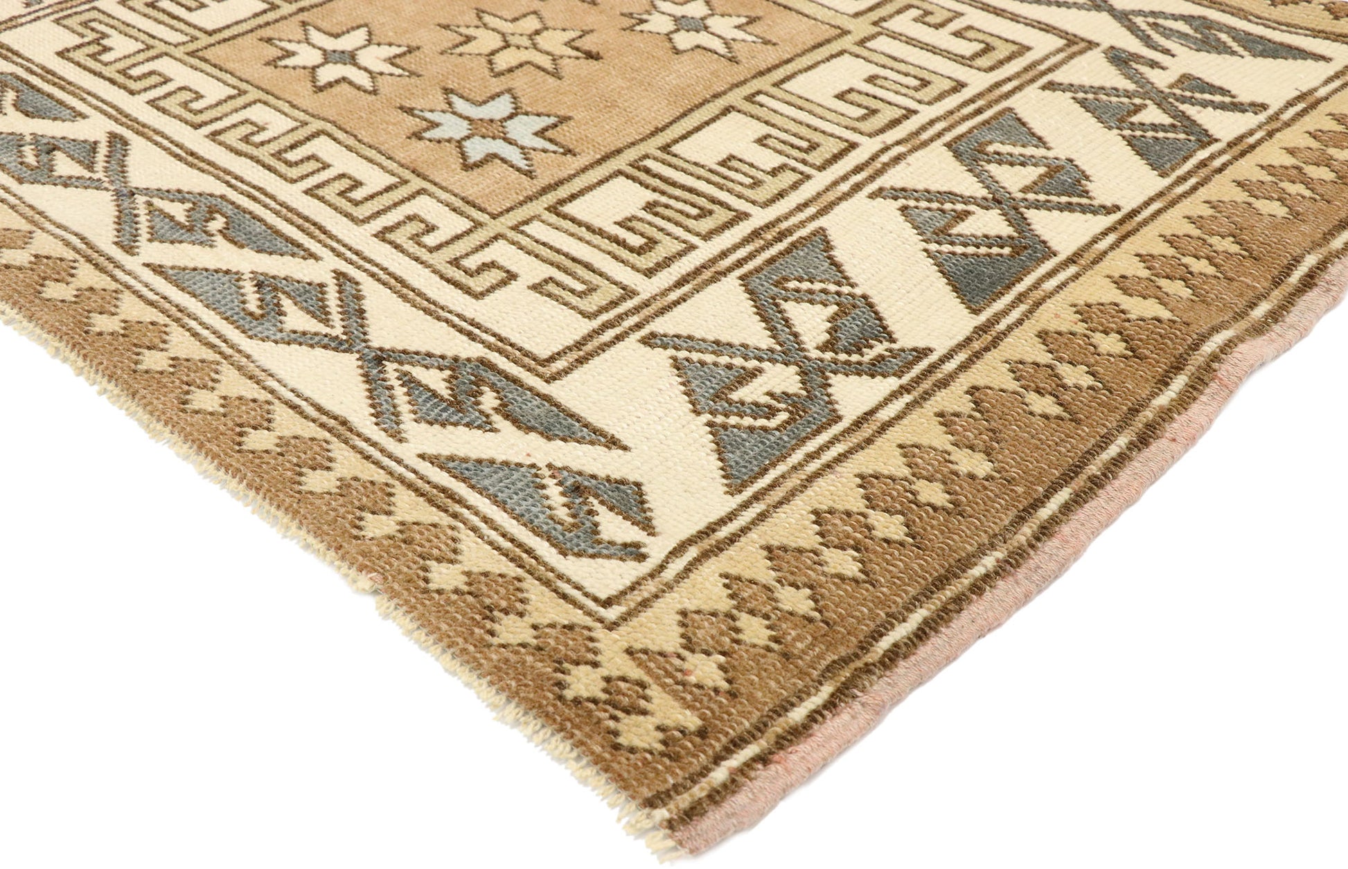 3 x 3 Vintage Turkish Oushak Rug 52985