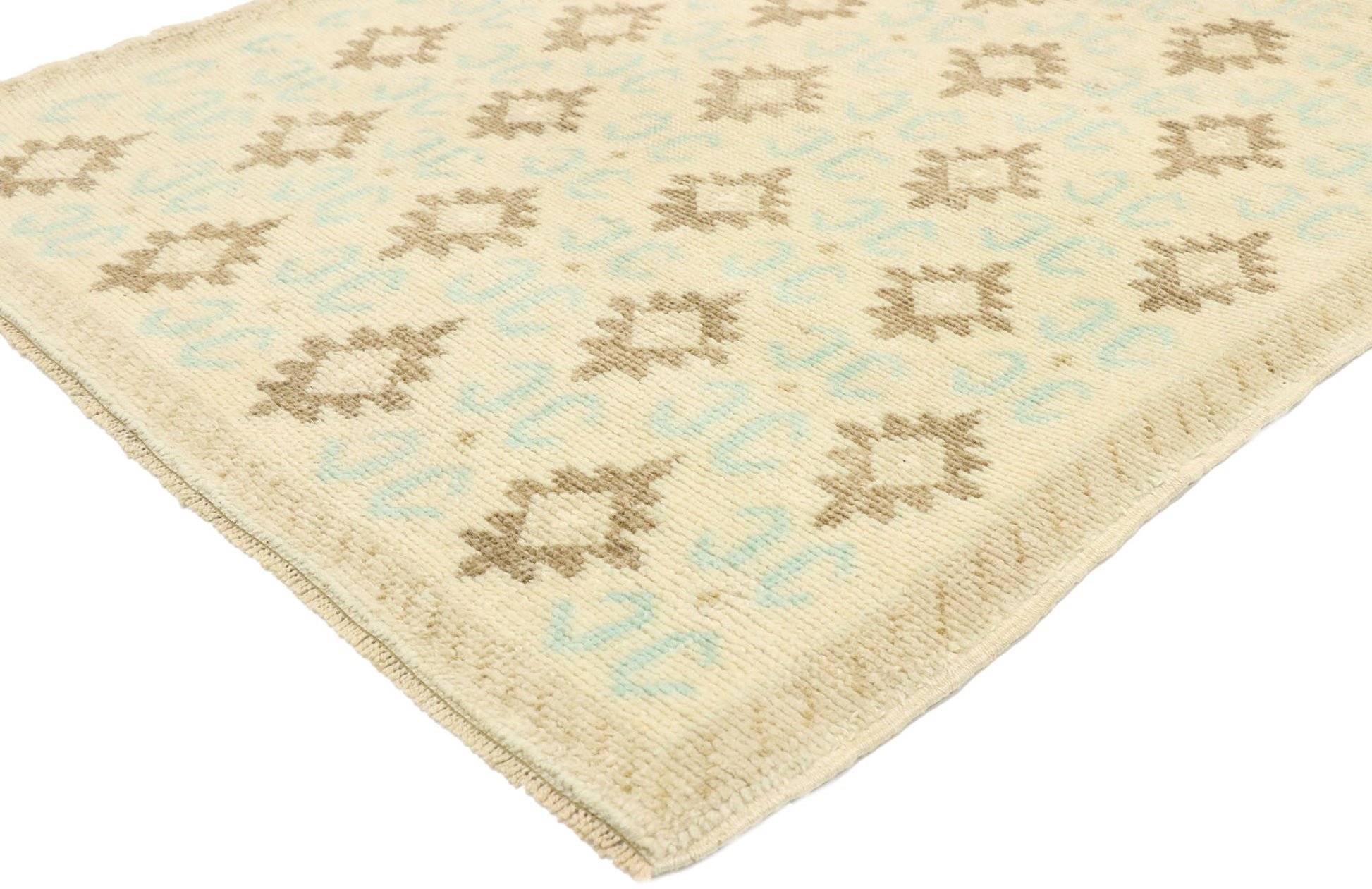 3 x 7 Vintage Turkish Oushak Rug 52986