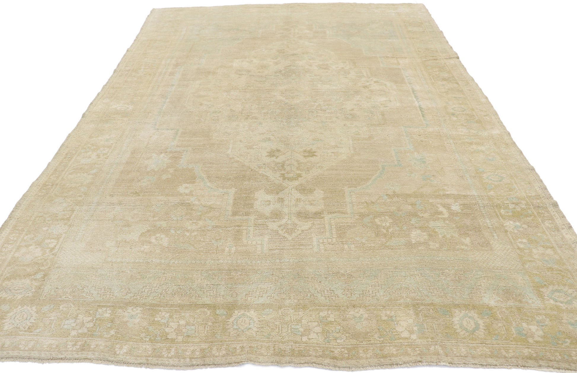 7 x 10 Vintage Turkish Oushak Rug 52987