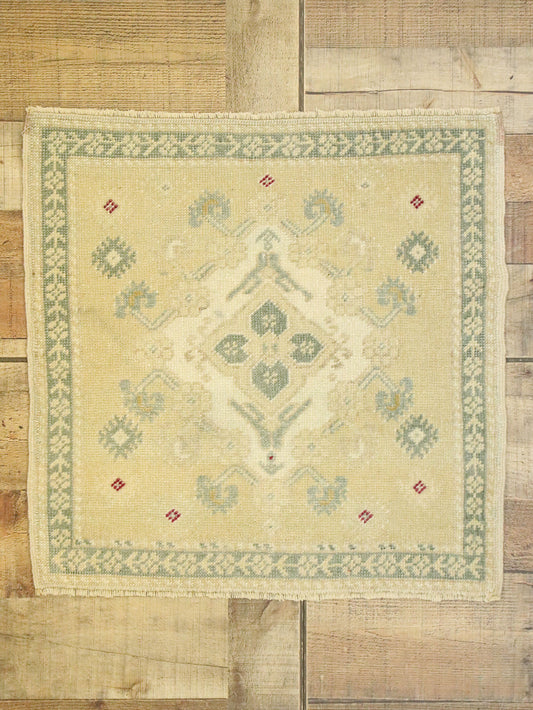 2 x 2 Vintage Turkish Oushak Rug 52999