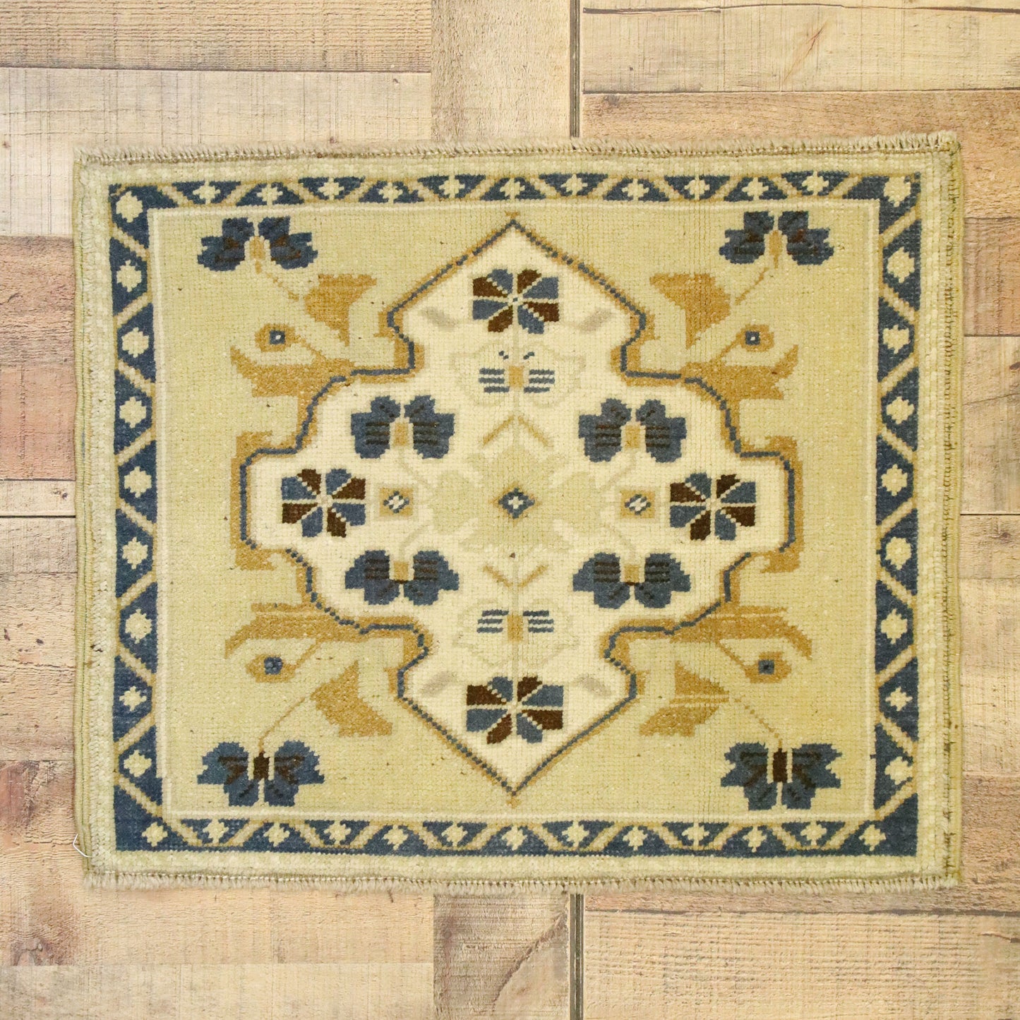2 x 2 Vintage Turkish Oushak Rug 53000