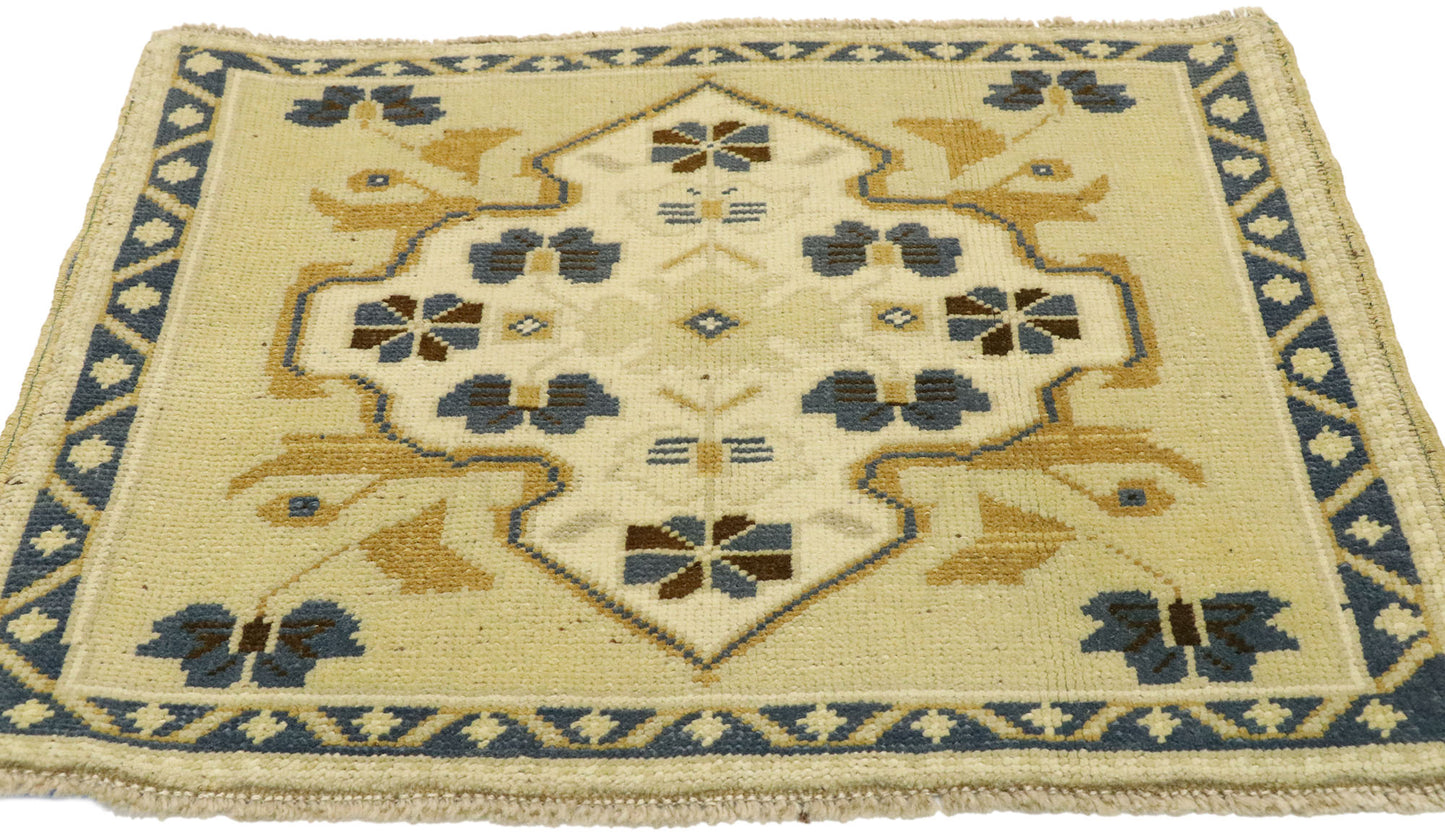 2 x 2 Vintage Turkish Oushak Rug 53000