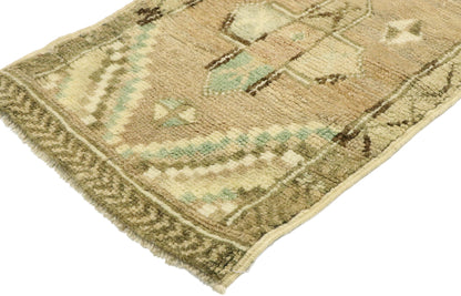 1 x 3 Vintage Turkish Oushak Yastik Rug 53001