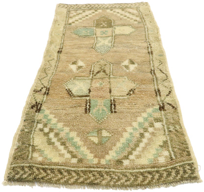 1 x 3 Vintage Turkish Oushak Yastik Rug 53001