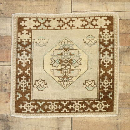 2 x 2 Vintage Turkish Oushak Yastik Rug 53002
