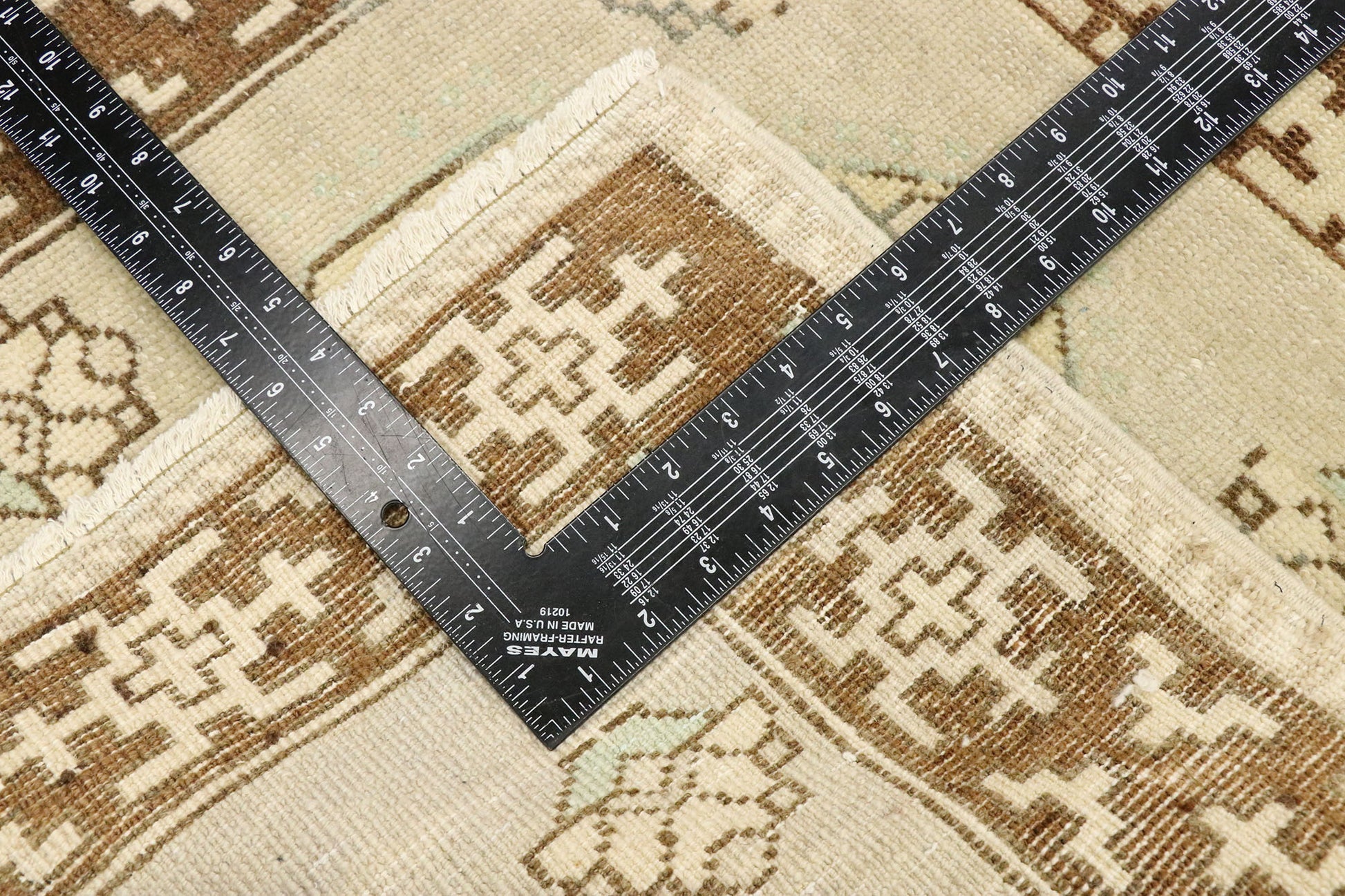 2 x 2 Vintage Turkish Oushak Yastik Rug 53002