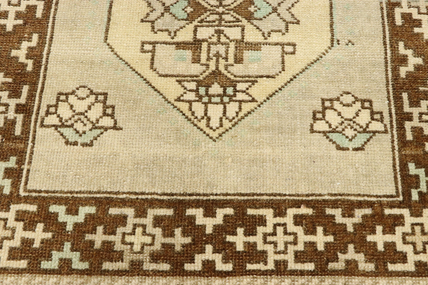 2 x 2 Vintage Turkish Oushak Yastik Rug 53002