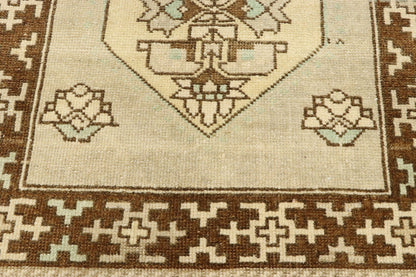 2 x 2 Vintage Turkish Oushak Yastik Rug 53002
