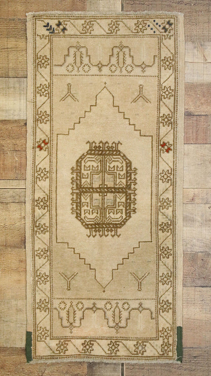 1 x 3 Vintage Turkish Oushak Yastik Rug 53004
