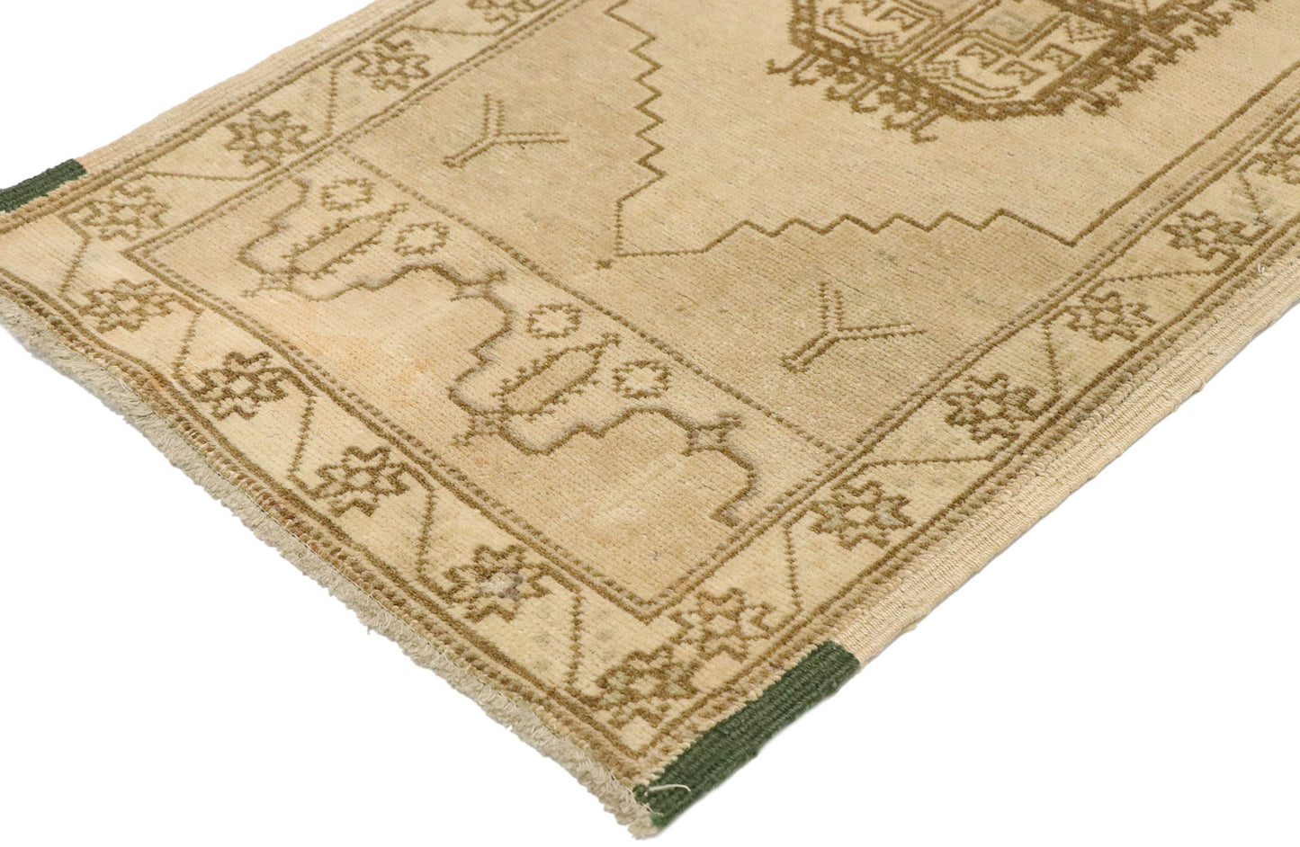 1 x 3 Vintage Turkish Oushak Yastik Rug 53004