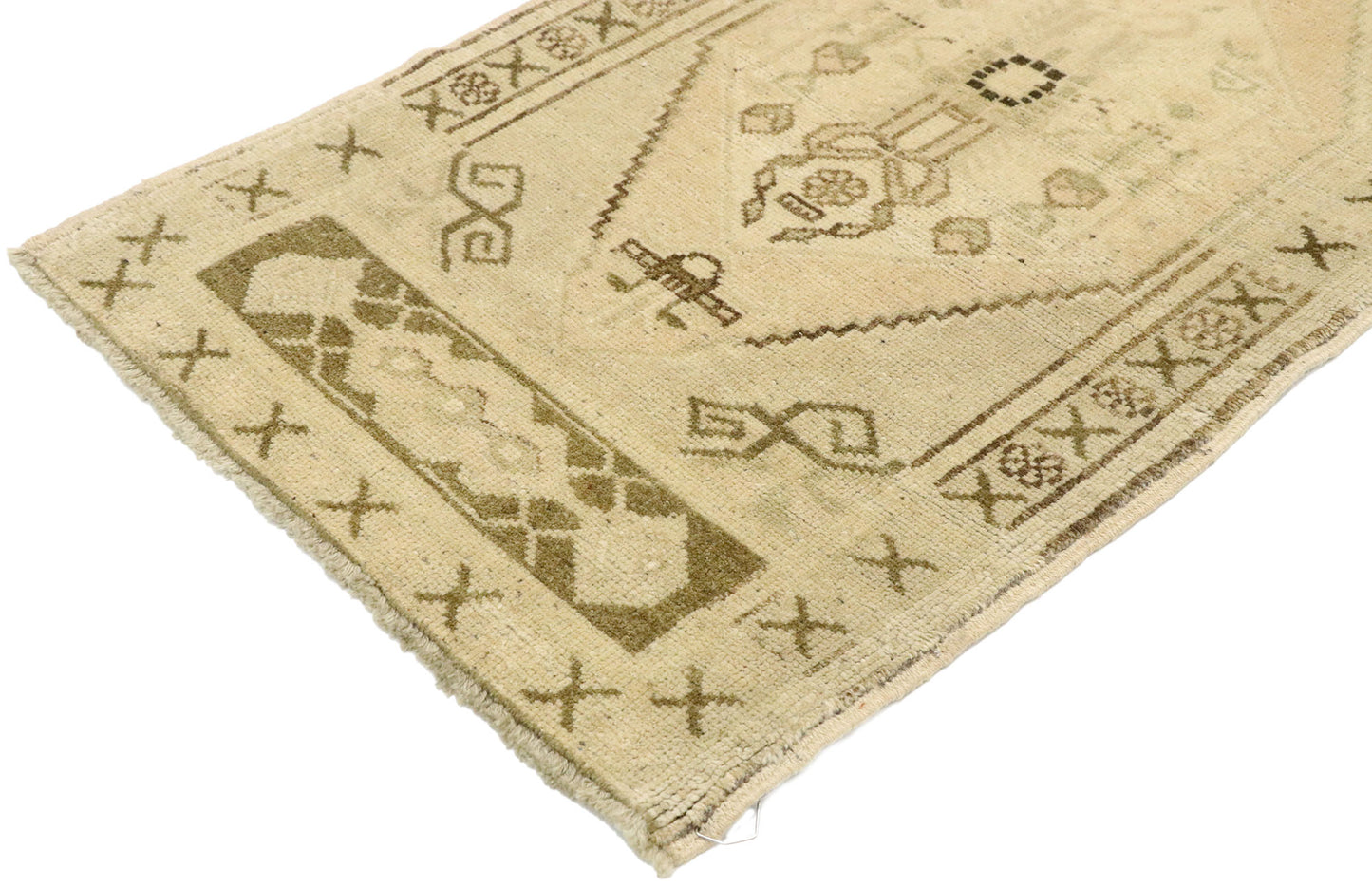 2 x 3 Vintage Turkish Oushak Yastik Rug 53005