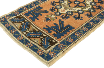 2 x 4 Vintage Turkish Oushak Yastik Rug 53006