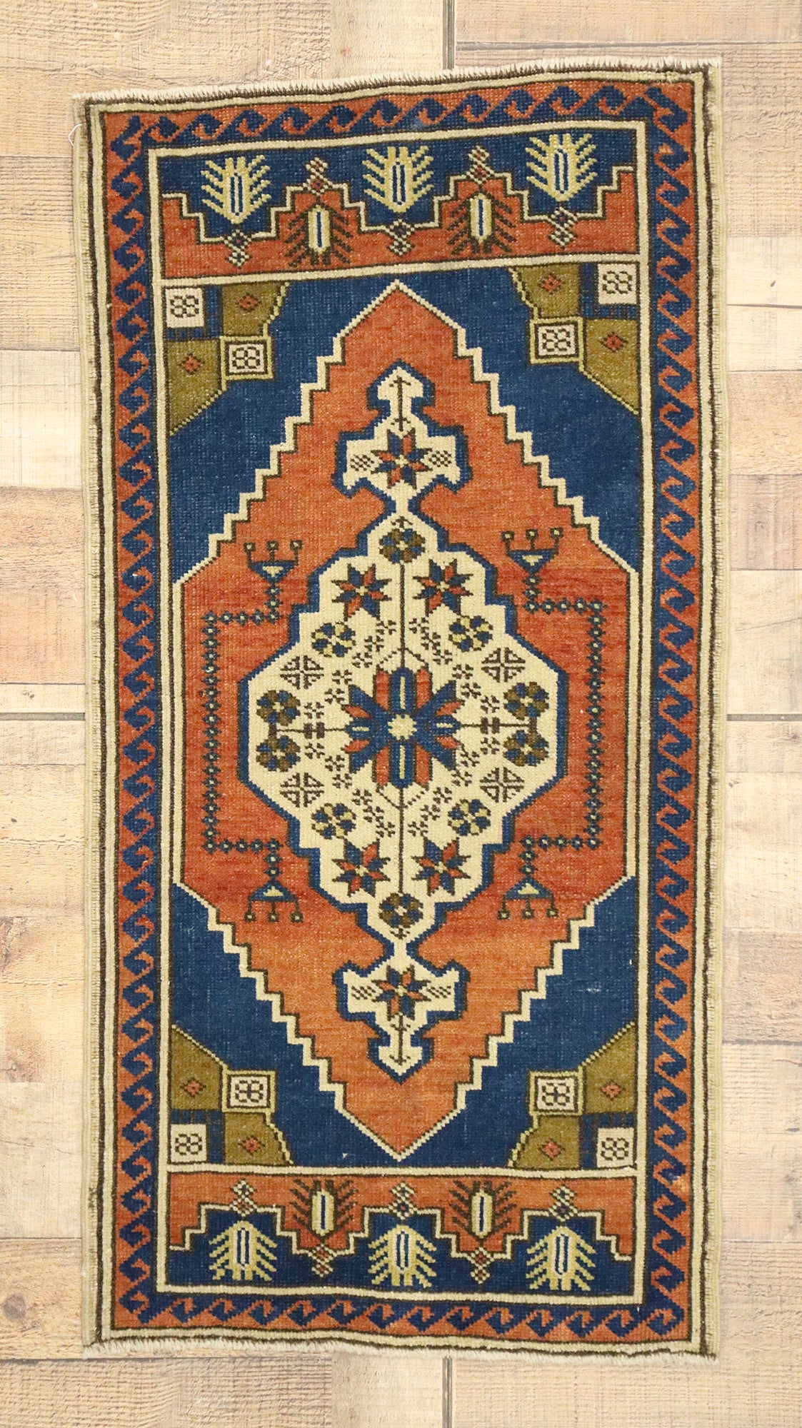 2 x 4 Vintage Turkish Oushak Yastik Rug 53007