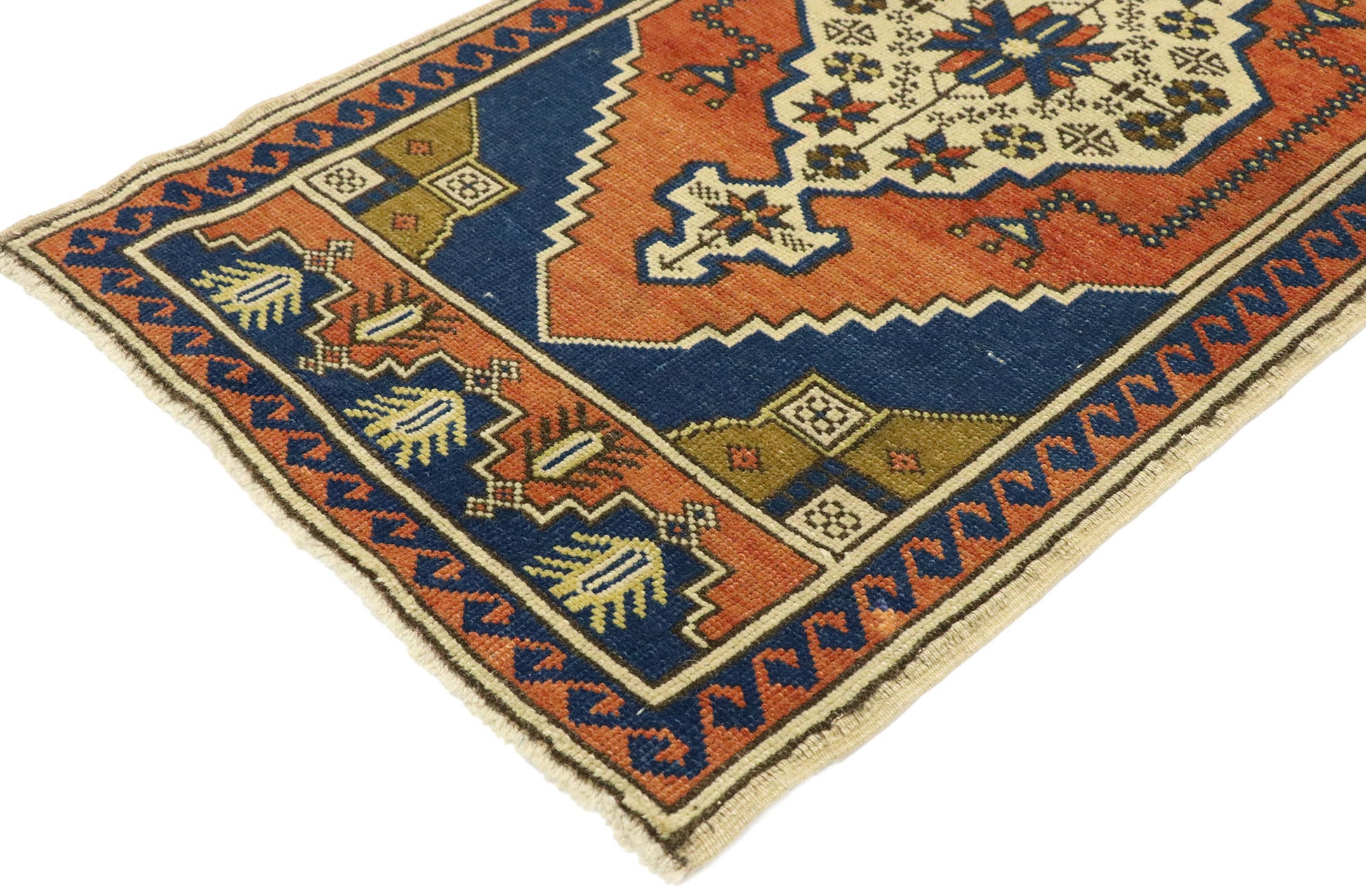 2 x 4 Vintage Turkish Oushak Yastik Rug 53007