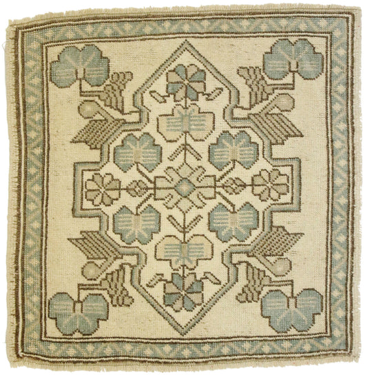 2 x 2 Vintage Turkish Oushak Rug 53008