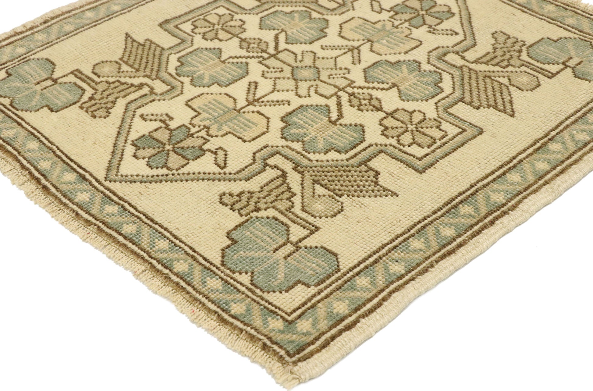 2 x 2 Vintage Turkish Oushak Rug 53008