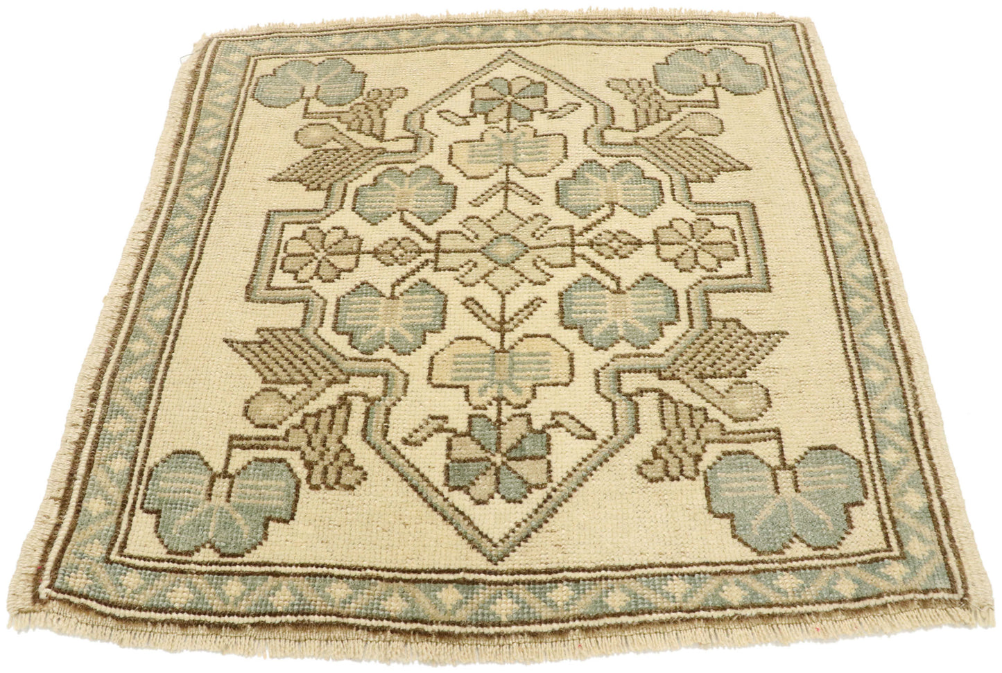 2 x 2 Vintage Turkish Oushak Rug 53008