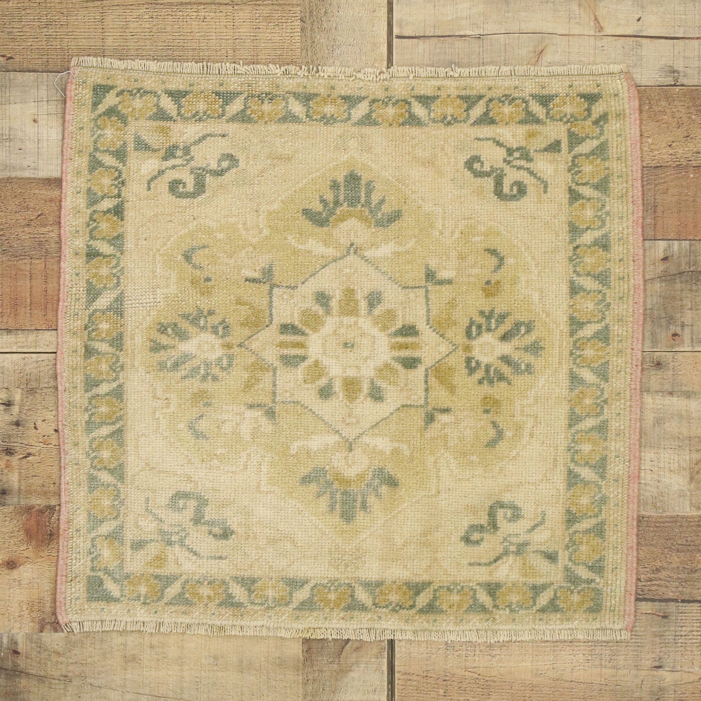 2 x 2 Vintage Turkish Oushak Rug 53010