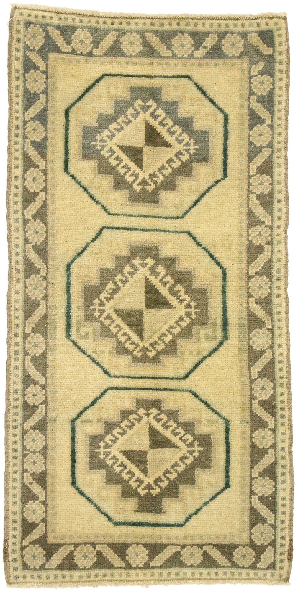 2 x 3 Vintage Turkish Oushak Rug 53011