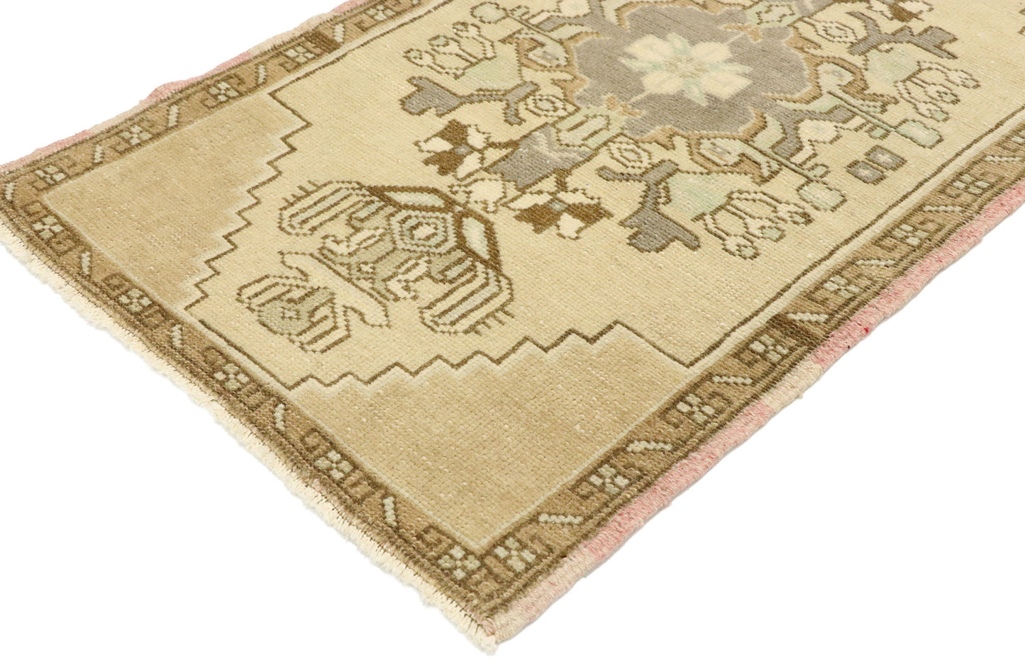 2 x 3 Vintage Turkish Oushak Rug 53012