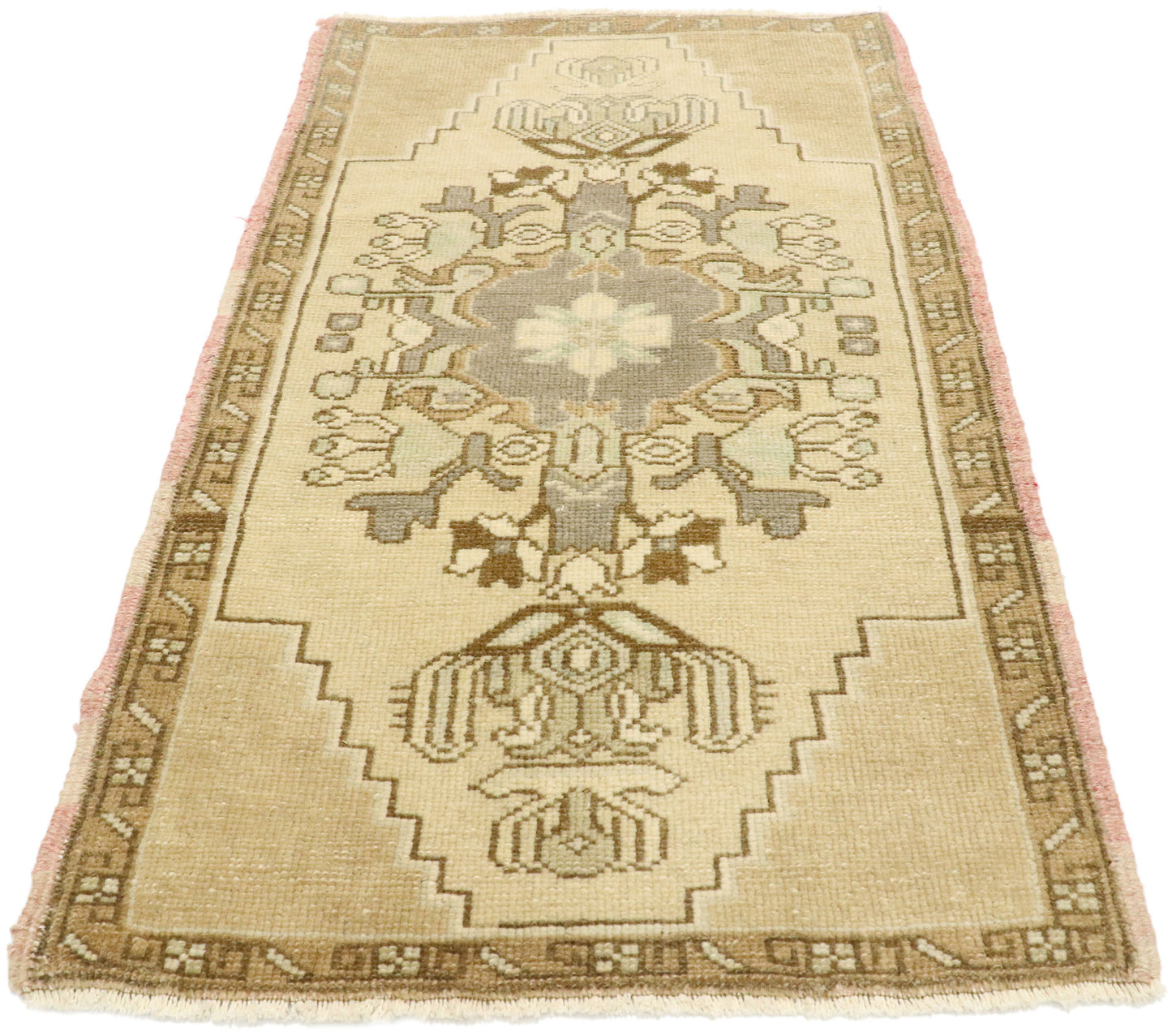 2 x 3 Vintage Turkish Oushak Rug 53012