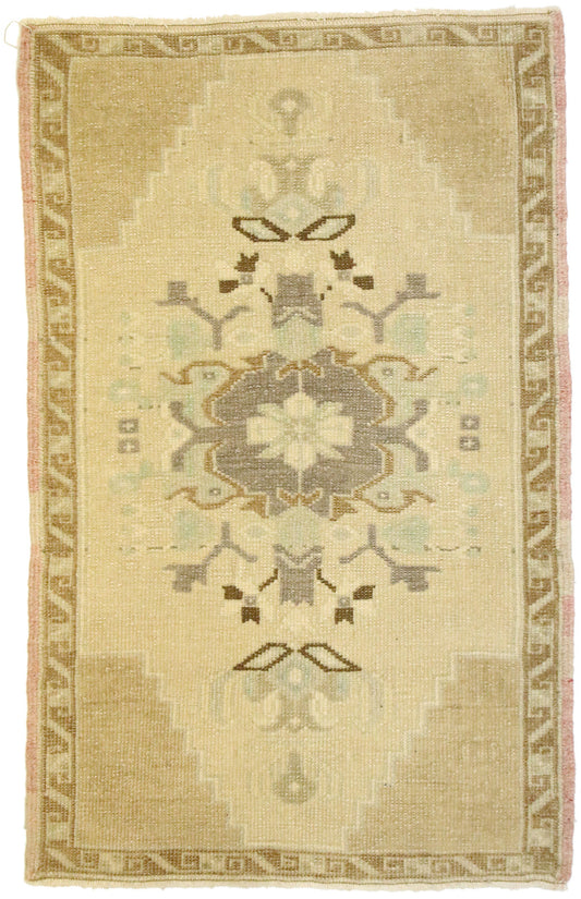 2 x 3 Vintage Turkish Oushak Rug 53014