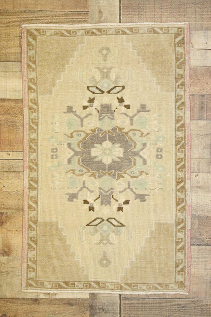 2 x 3 Vintage Turkish Oushak Rug 53014