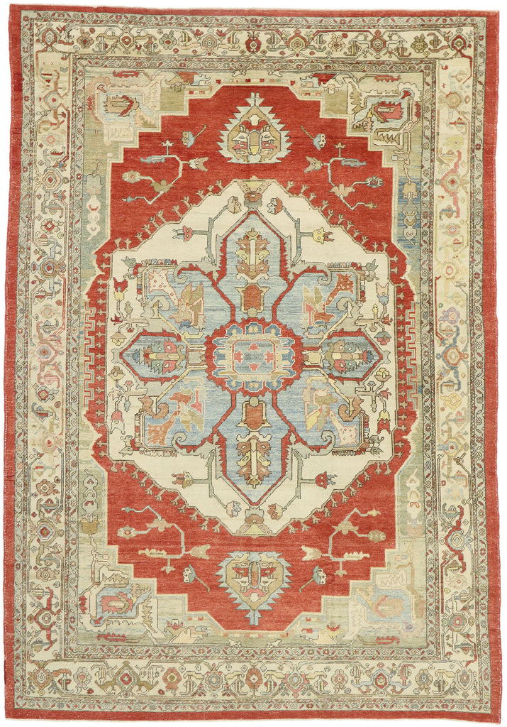 9 x 13 Vintage Turkish Serapi Rug 53019