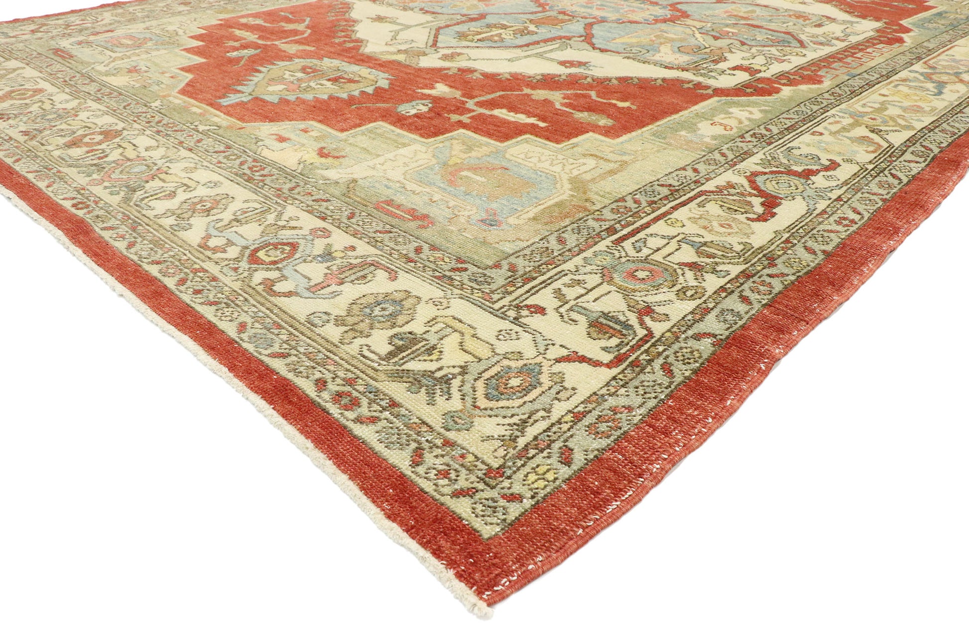 9 x 13 Vintage Turkish Serapi Rug 53019