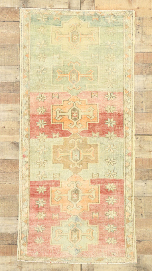 3 x 6 Vintage Turkish Oushak Rug 53030