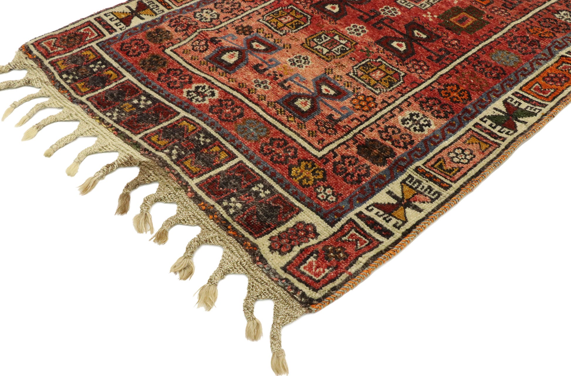 2 x 5 Vintage Turkish Oushak Prayer Rug 53038