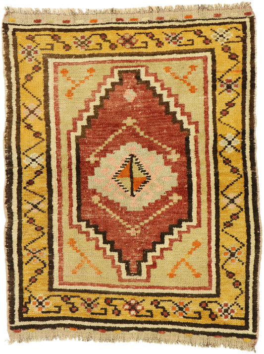 3 x 4 Vintage Turkish Oushak Rug 53040