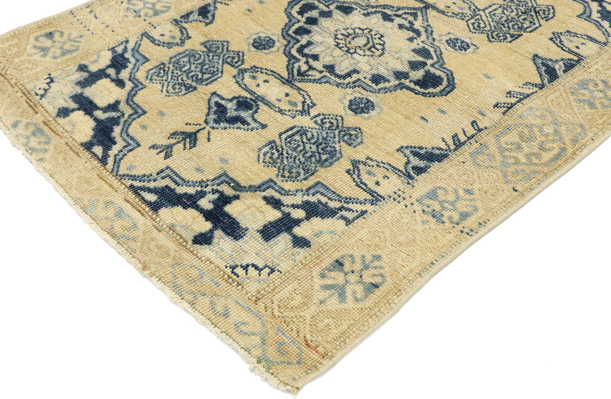 3 x 4 Vintage Turkish Oushak Rug 53041