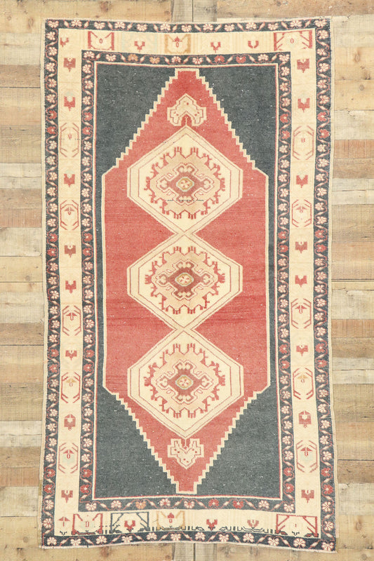4 x 7 Vintage Turkish Oushak Rug 53043