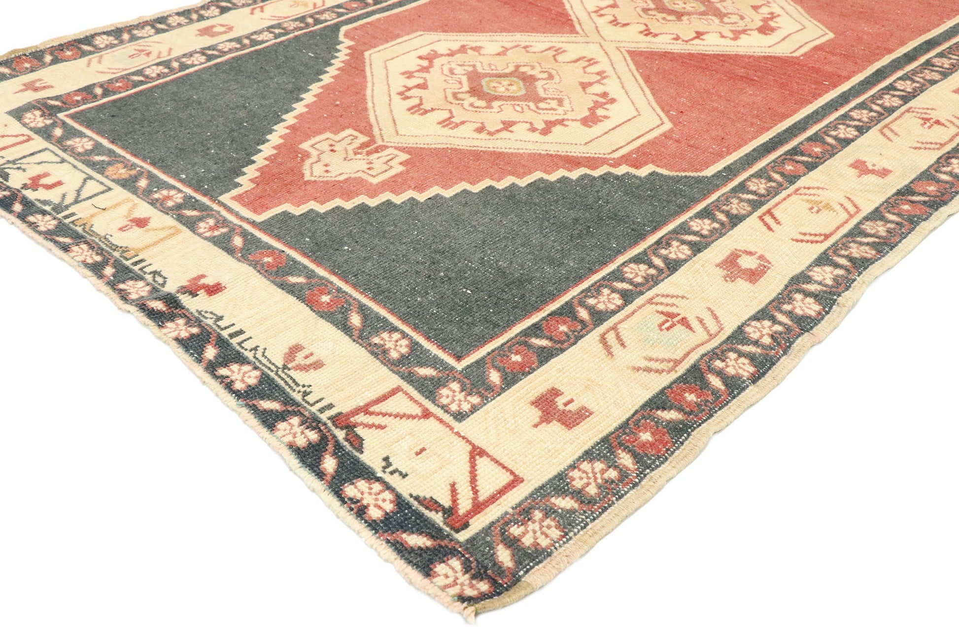 4 x 7 Vintage Turkish Oushak Rug 53043